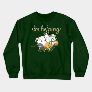 I'm Helping - Fat Cat - cute FF14 illustration for the holidays Crewneck Sweatshirt